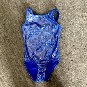 GK sparkly blue gymnastics leotard